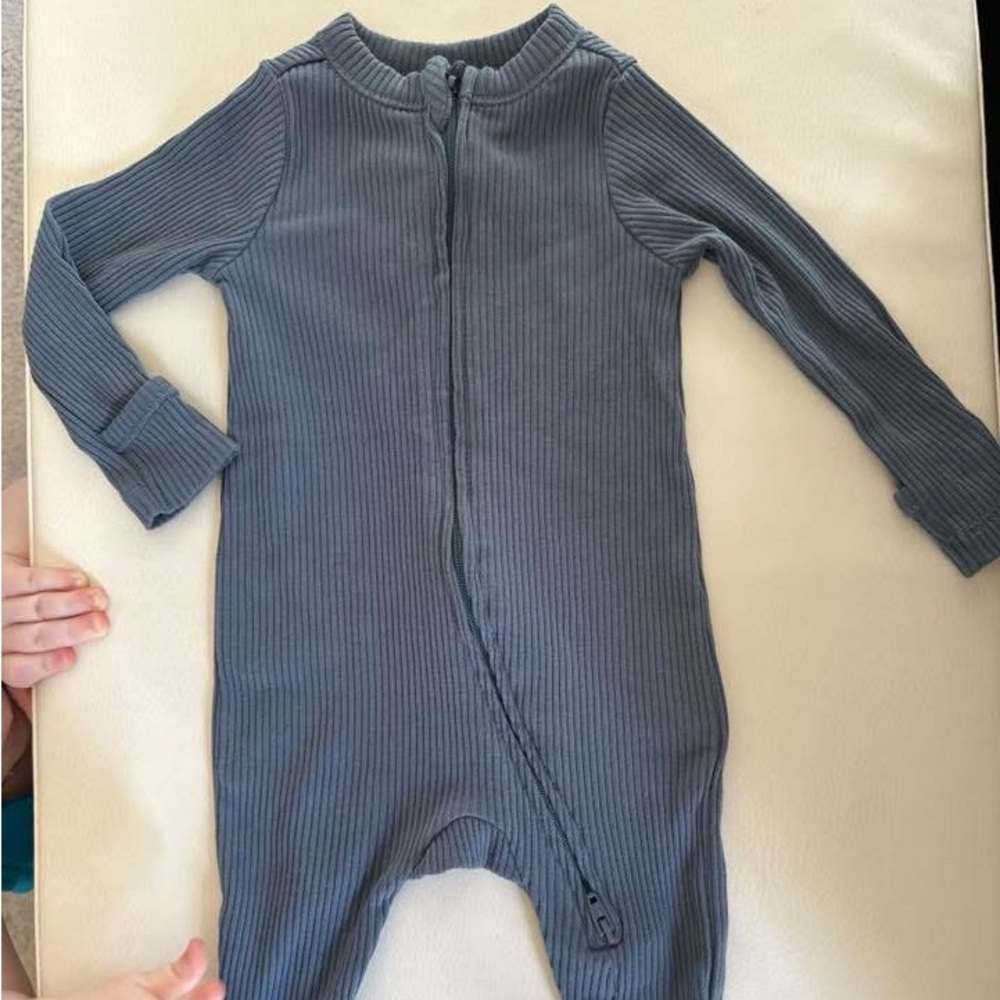 2-Way-Zip Sleep & Play Ribbed Footed One-Piece for Baby